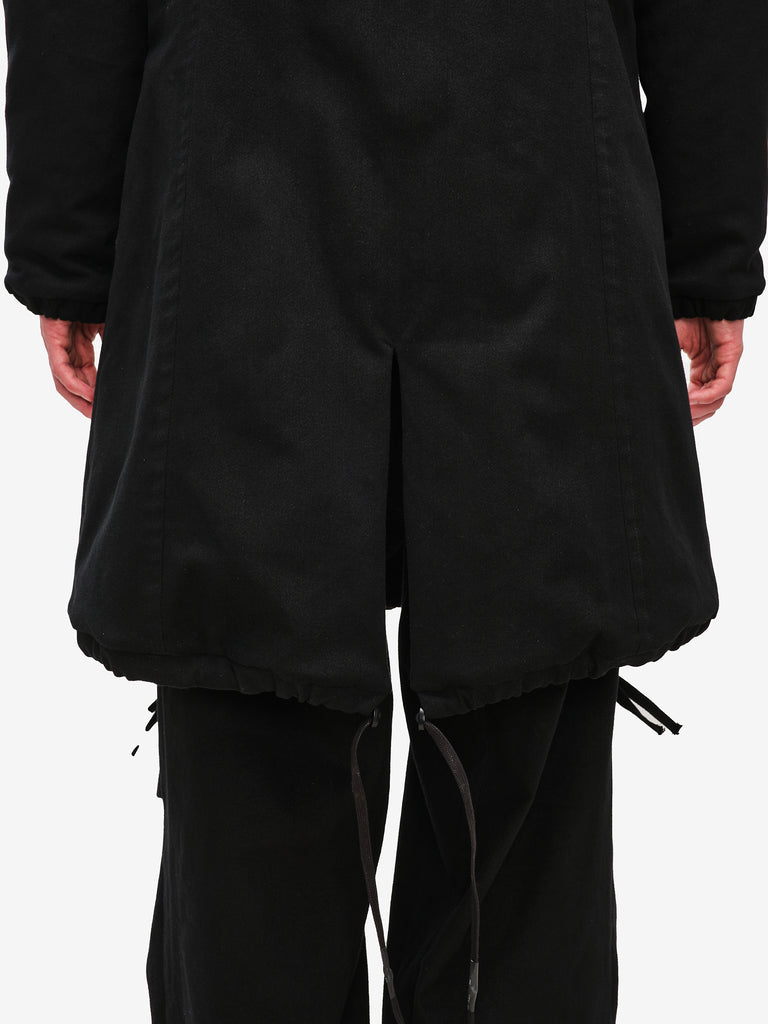 Cargo Winter Jacket with Leather Sleeves