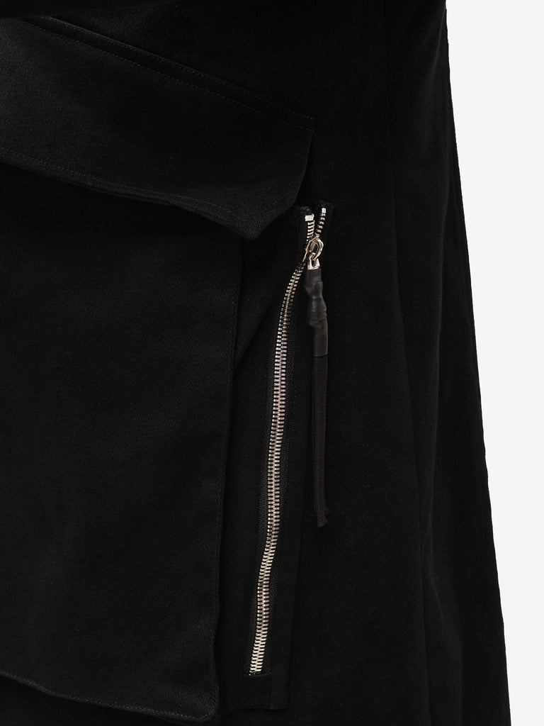 Cargo Winter Jacket with Leather Sleeves