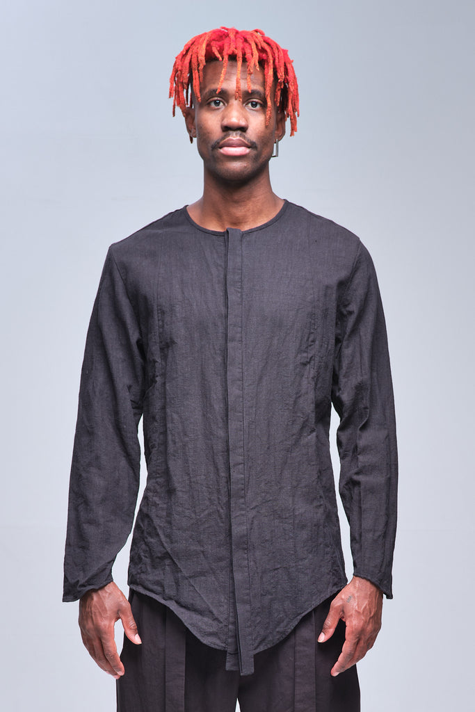 Collarless Hemp Shirt