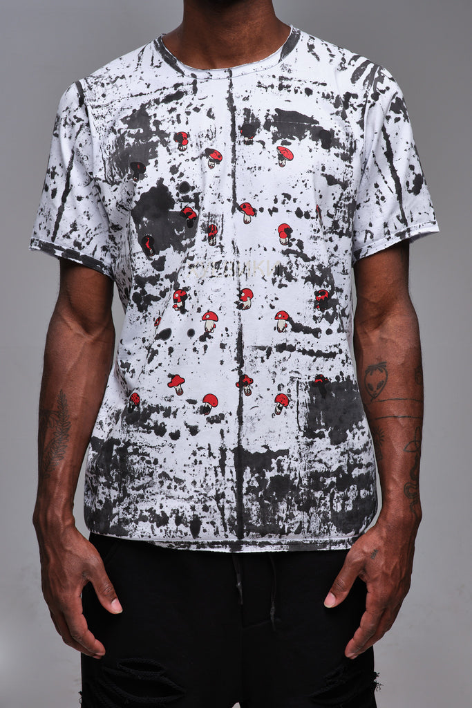 Hand-Painted Basic t-shirt with print