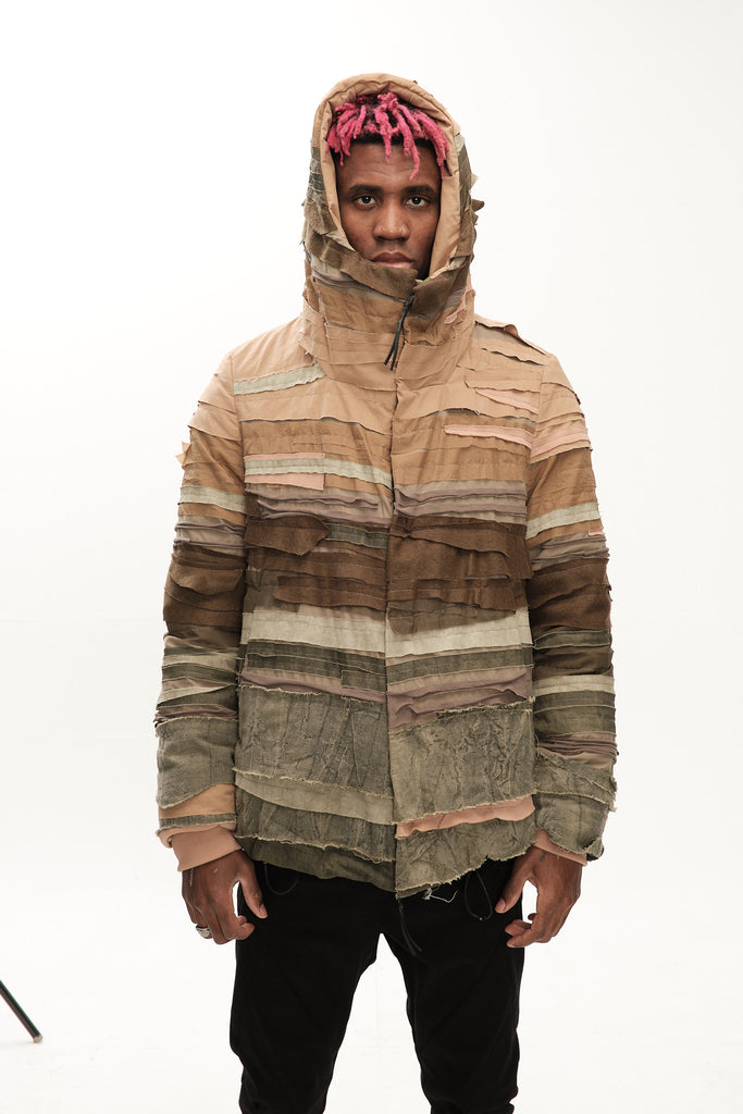 Textured Patchwork Winter Jacket