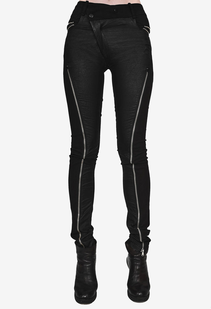 Zipped Stretch Denim Jeans