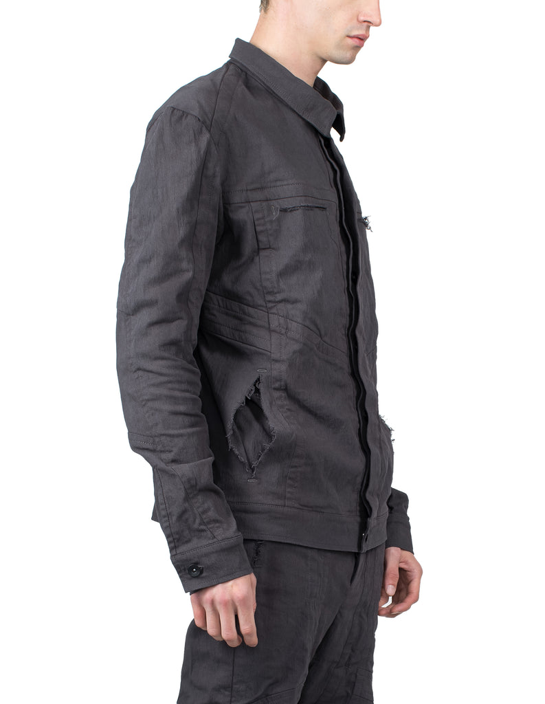 Destroyed Grey Denim Jacket