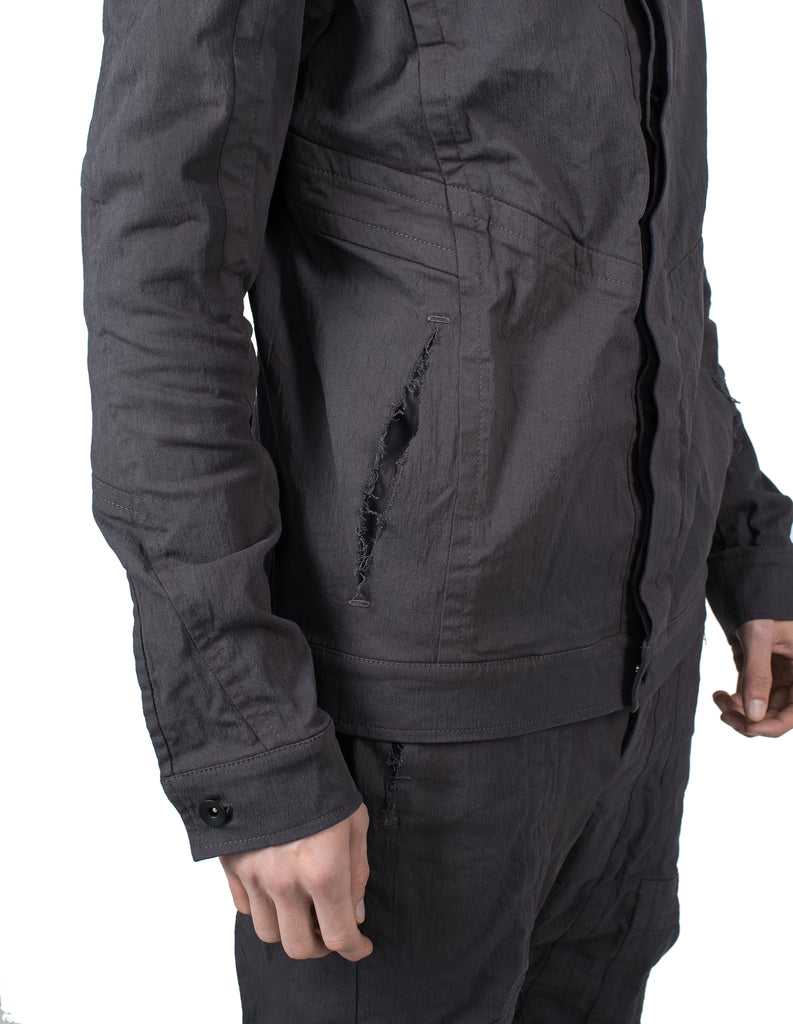 Destroyed Grey Denim Jacket