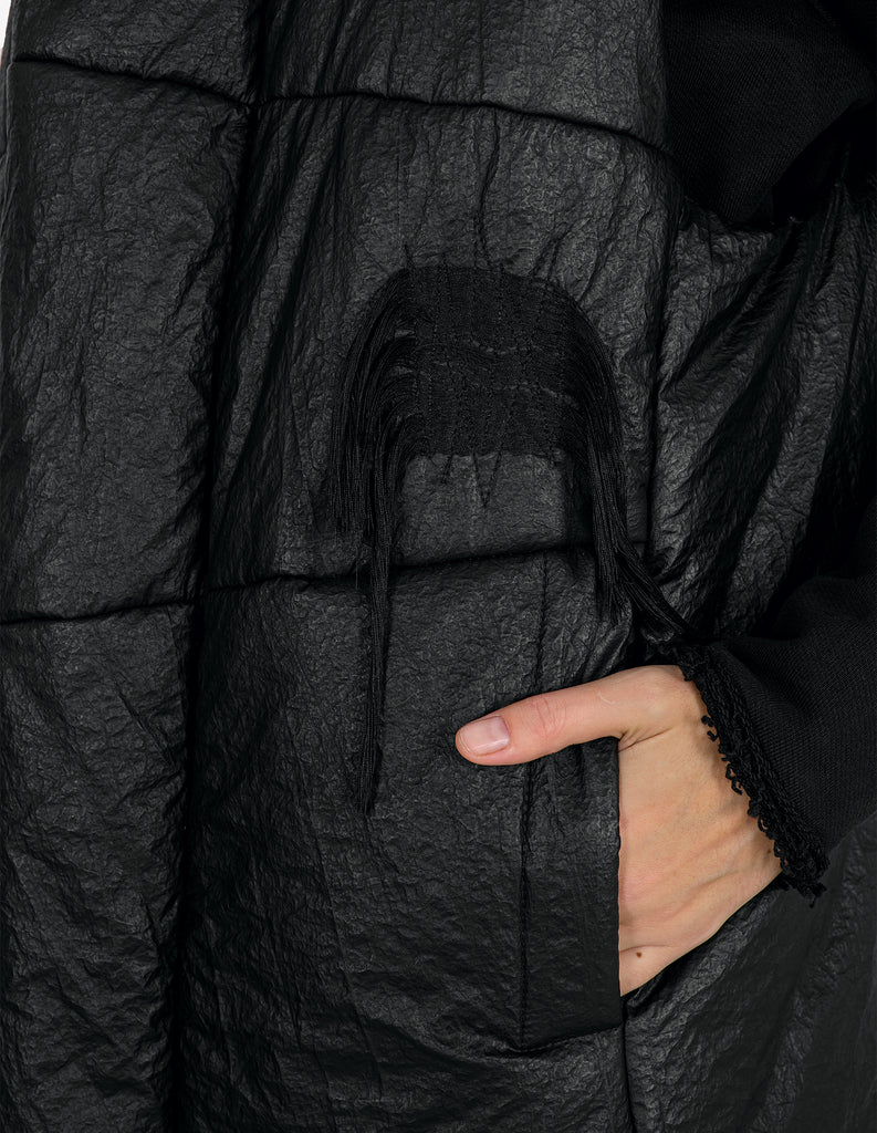 Fringed-Patches Hooded Vest