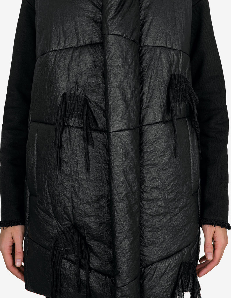 Fringed-Patches Hooded Vest