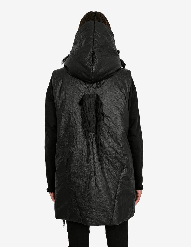 Fringed-Patches Hooded Vest