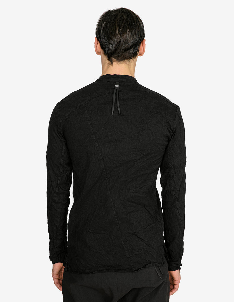 Asymmetric-Closure Linen Stretch Shirt