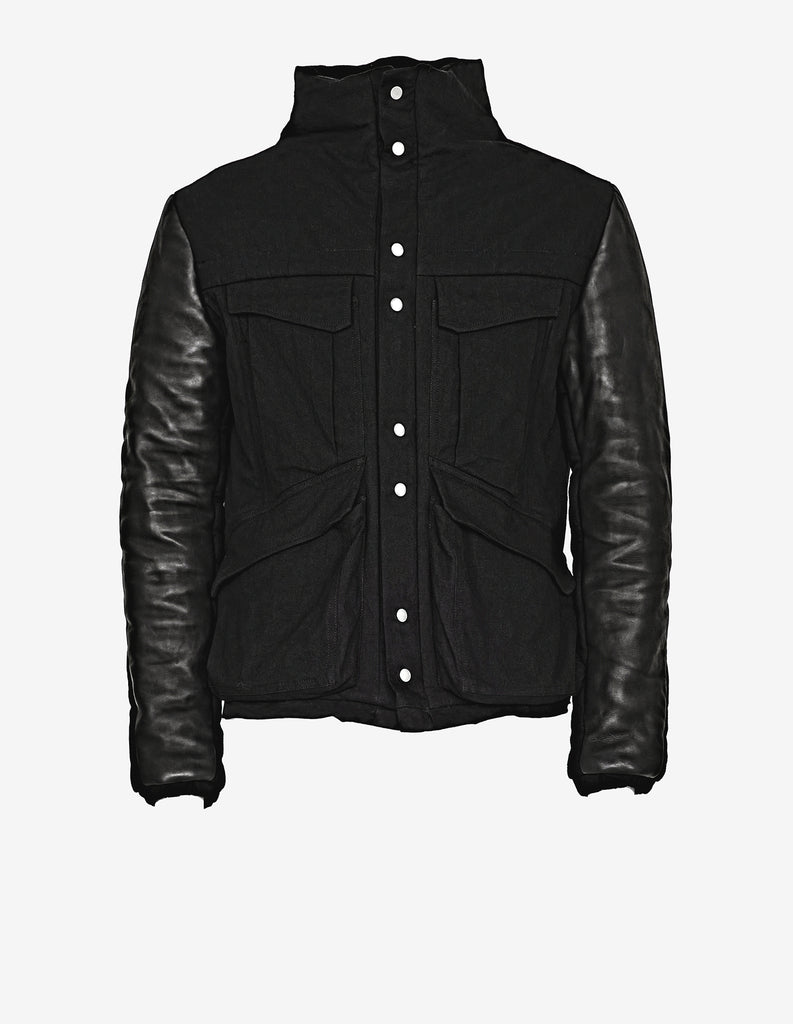 Leather Sleeves Cargo Jacket
