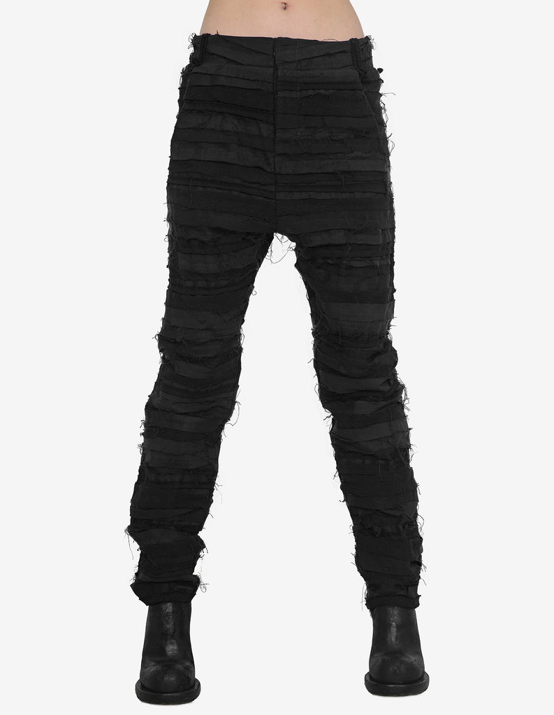 Fringed-Patch Recycled Pants