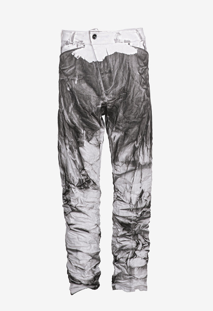 Hand-painted Crinkled Denim Pants