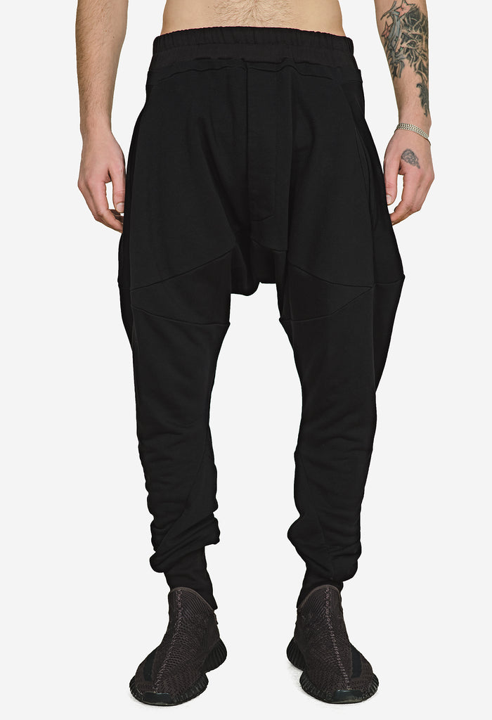 Dropped-Crotch Cotton Pants