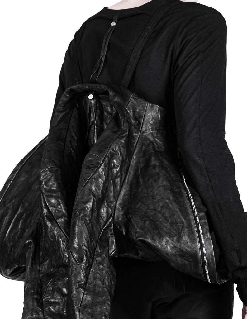 Textured Bondage Leather Jacket