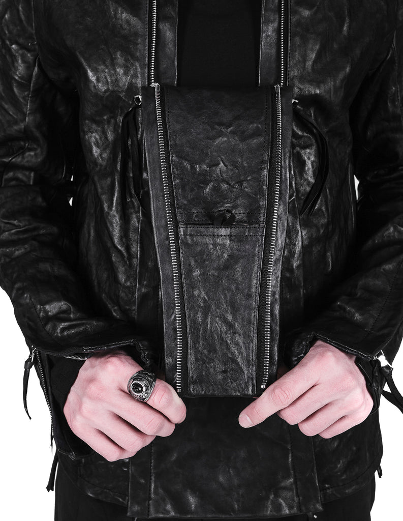 Textured Bondage Leather Jacket