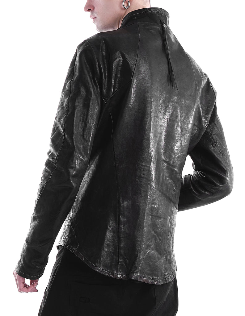 Structured Seamed Leather Jacket
