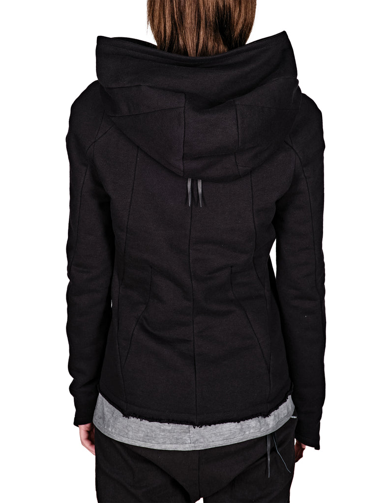 Asymmetric Zip Cotton Hoodie 