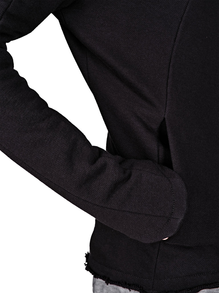 Asymmetric Zip Cotton Hoodie 