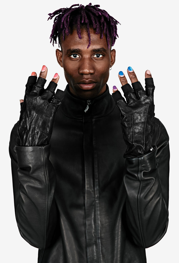 Textured Leather Gloves