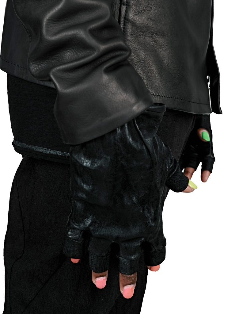 High Neck Leather Jacket