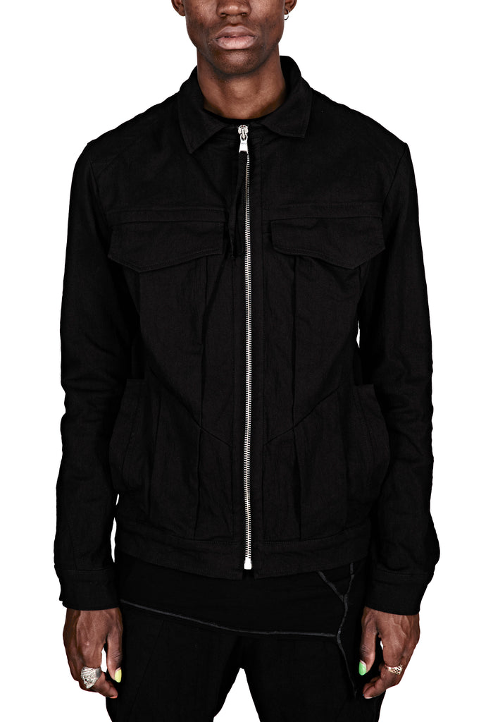 Zip-Front Denim Jacket