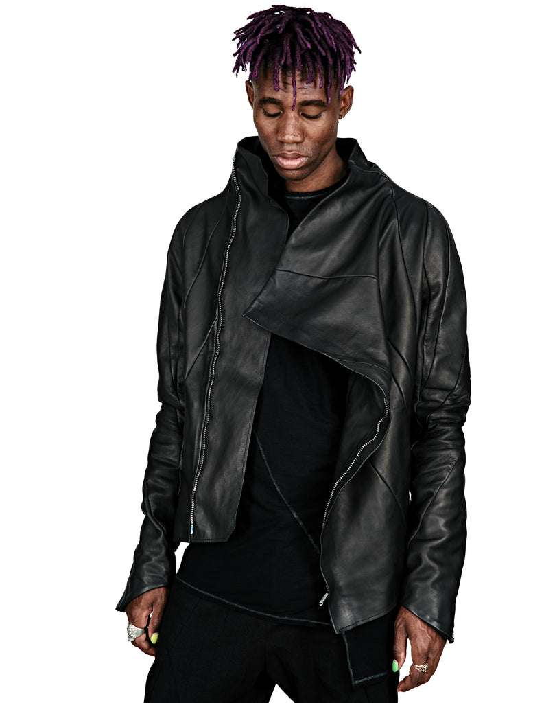 Asymmetric Leather Jacket
