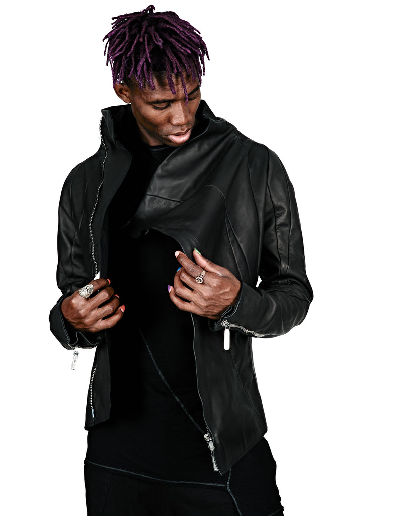 Asymmetric Leather Jacket