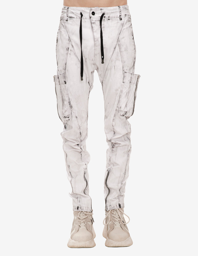 Raw-Painted Denim Pants