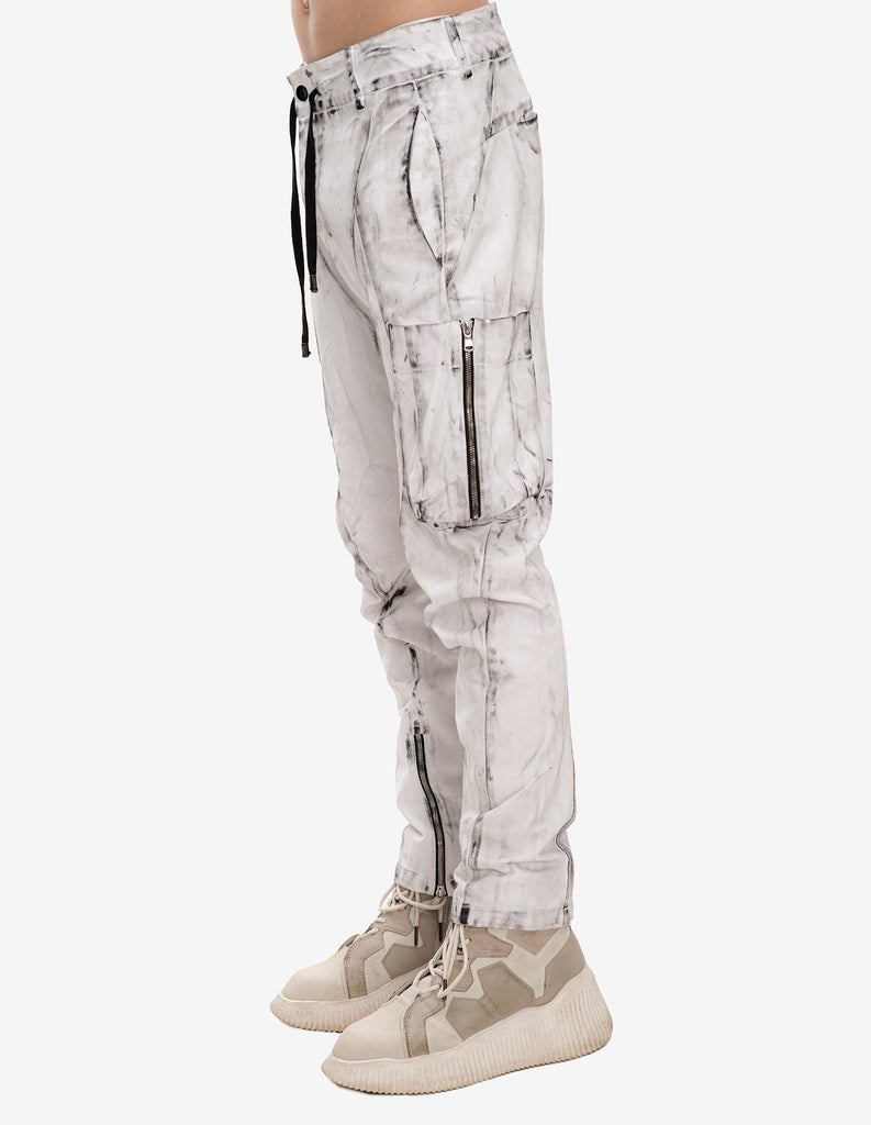 Raw-Painted Denim Pants