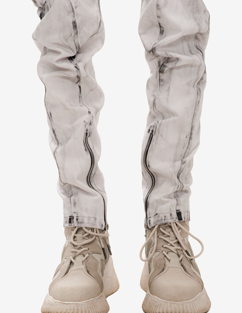 Raw-Painted Denim Pants