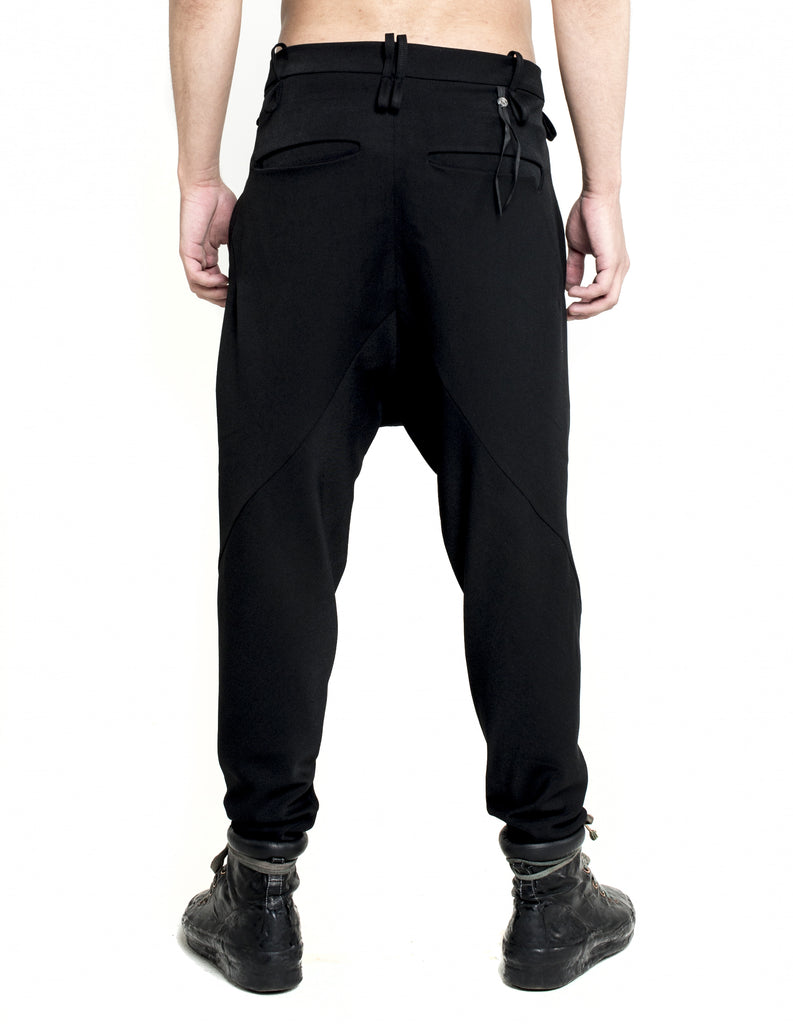 Dropped-Crotch Wool Pants