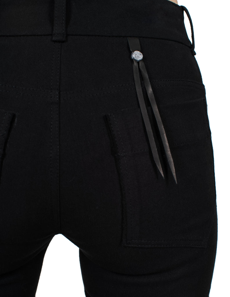 Asymmetrical Front Denim Pants