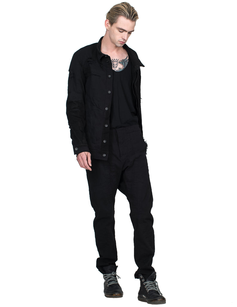 Destroyed Pockets Denim Jacket