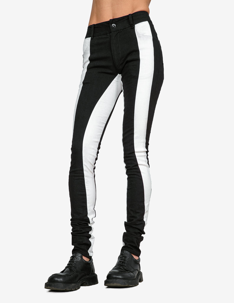 White-Patched Denim Pants